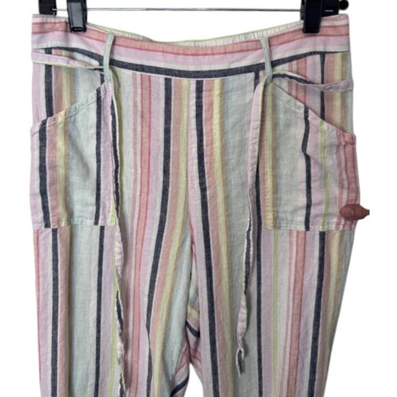 Zac & Rachel multicolor pastel stripes cropped pants size M - Picture 3 of 6